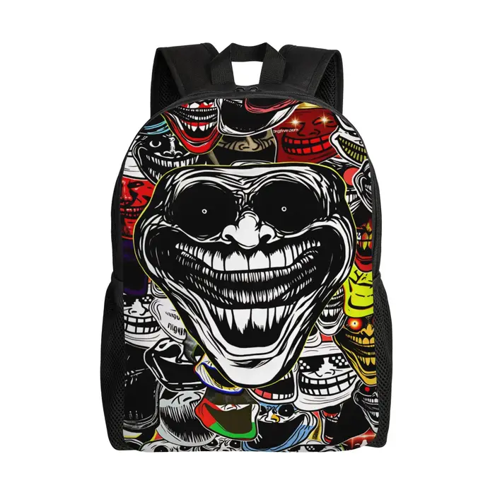Sac à dos drôle avec motif Trollfaces Meme, sacs à dos d'entraînement, sacs d'école unisexes Kawaii pour étudiants, grand sac à dos personnalisé