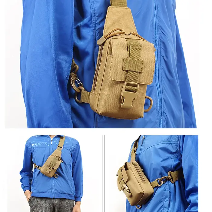 Sac de poitrine tactique sac de Trekking en plein air EDC sac de sport sac à bandoulière sac