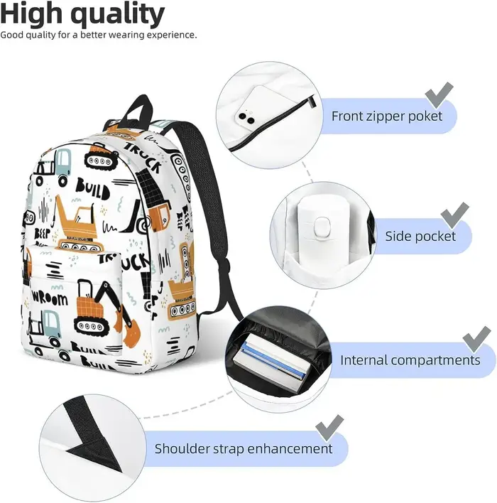Sac à dos en toile de dessin animé léger pour hommes et femmes