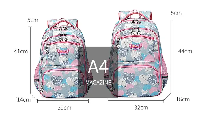Sac à dos d'école pour enfants, pour filles de 1 à 6 ans