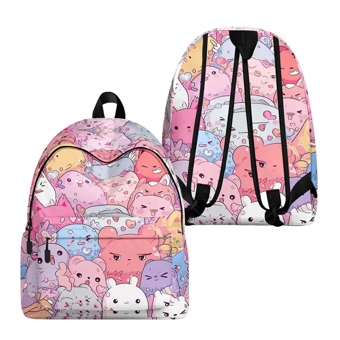 Sac à dos imprimé de chats de dessin animé renard mignon
