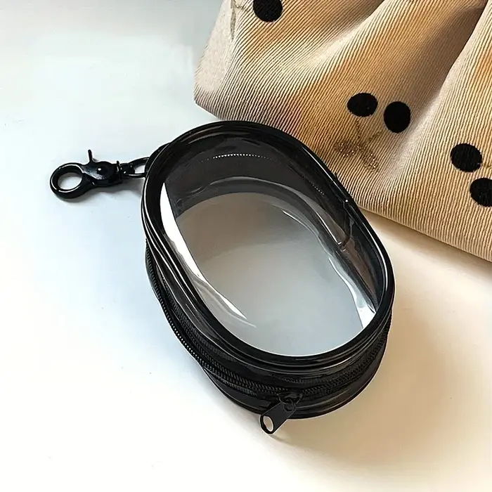 Mini sac de rangement portable à fermeture éclair transparente