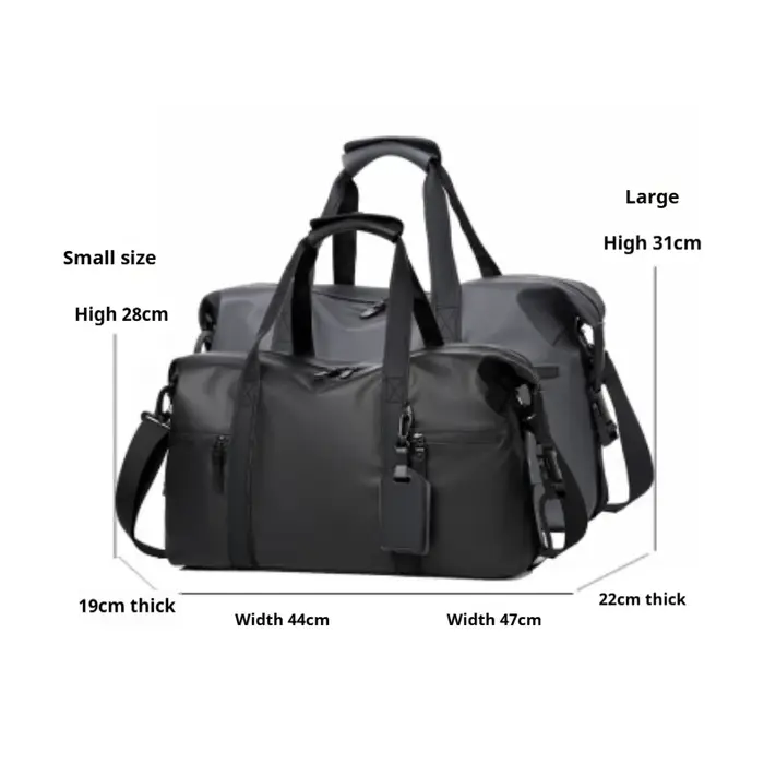 Men's Gym Bag - Black Adjustable Shoulder Strap Duffel Bag for Gym