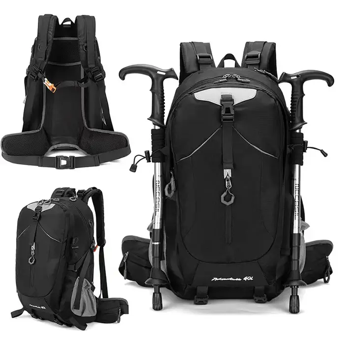 Sac à dos de randonnée imperméable 40L pour hommes et femmes, sac à dos de voyage pour ordinateur po