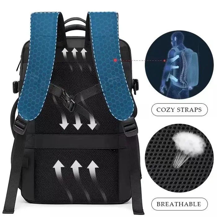 BANGE voyage sac à dos hommes affaires sac à dos école extensible USB sac grande capacité 17.3 ordinateur portable