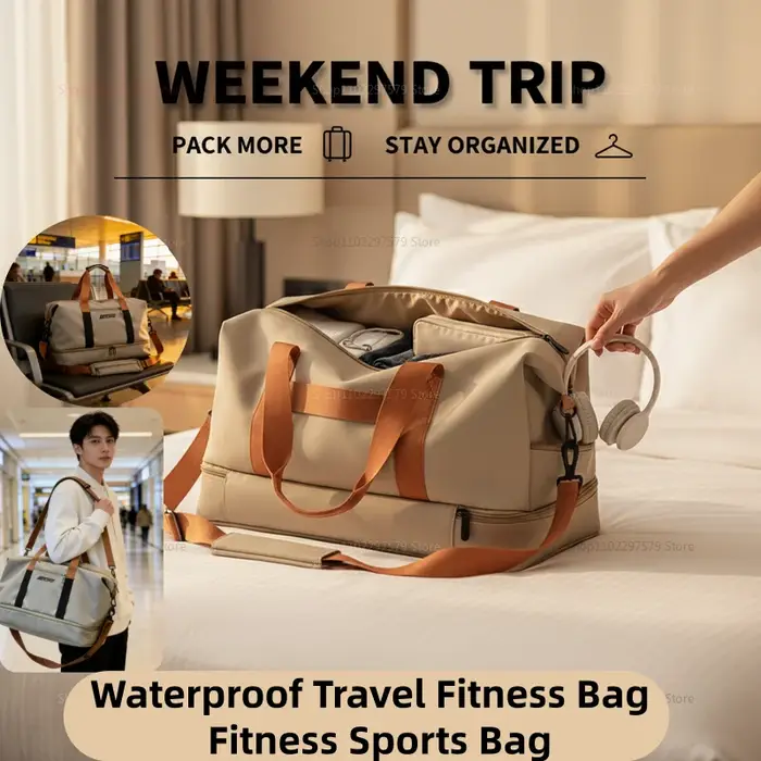 Sac de sport grande capacité, bagage pour courtes distances, sac de fitness portable, sac de voyage, sac à bandoulière, sac de sport imperméable pour homme