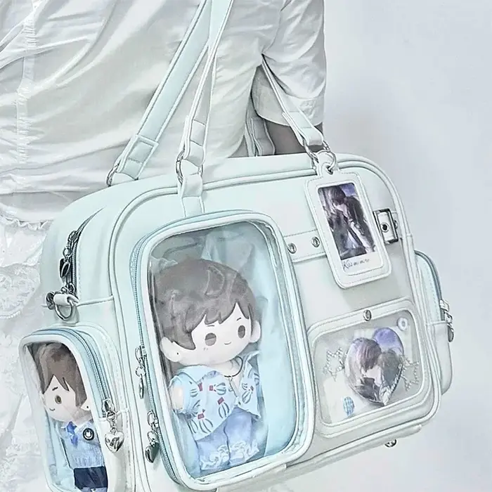 Sac à bandoulière grande capacité style japonais à pois