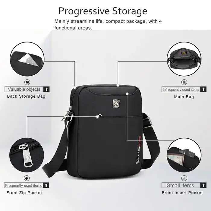 Sac à Bandoulière Étanche pour Homme