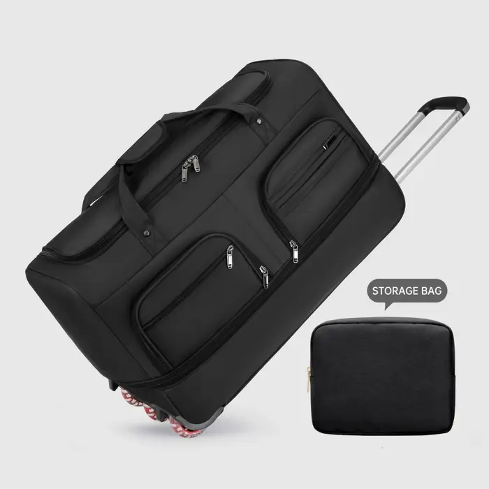 Sac vérifié de la compagnie aérienne Sac de bagage mobile pliable à l'étranger avec chariot