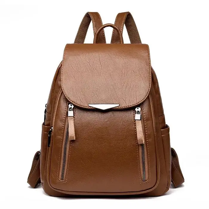Grand Sac à Dos de Voyage en Cuir PU pour Femme Cartable pour Fille