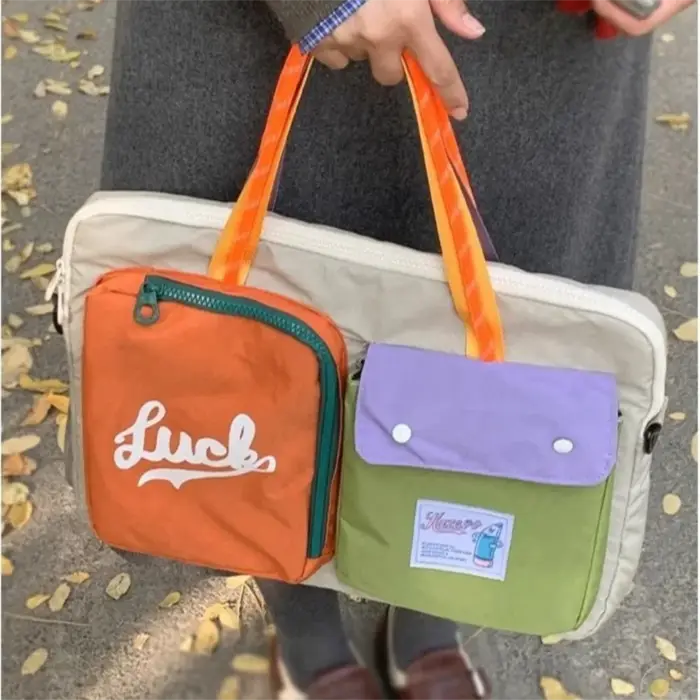 Sac d'ordinateur de couleur contrastée