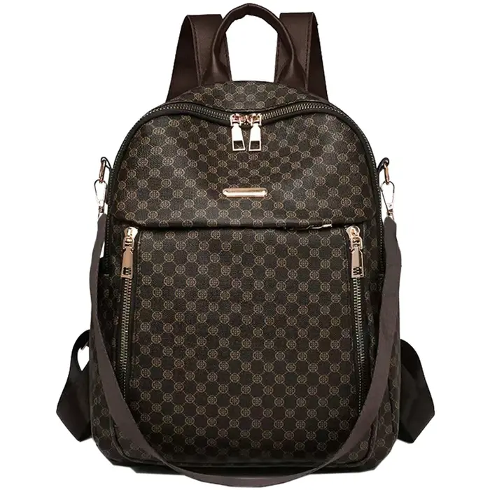 Sac à dos vintage à carreaux pour usage quotidien, sac à dos compact tendance, motif rétro classique