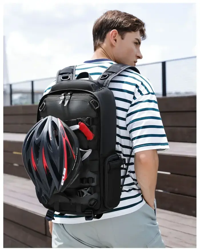 OZUKO-Sac à dos étanche pour casque pour homme, sac à dos de voyage à bandoulière, extérieur, sports