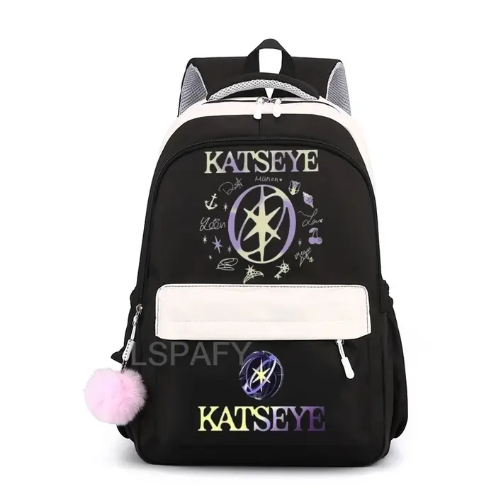 Sac à dos Katseye à imprimé amusant pour filles, sacs d'école pour enfants, sac à dos tendance pour enfants, sacs à dos multifonctionnels durables pour étudiants