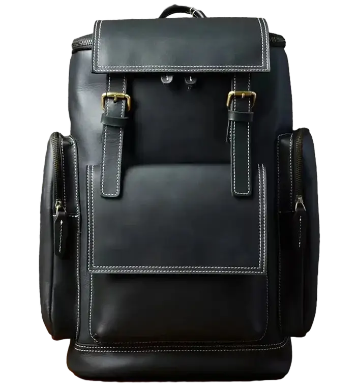 NASVA-Sac à dos en cuir vintage pour homme, sac de voyage, camping, école, bureau, sacoche pour ordi