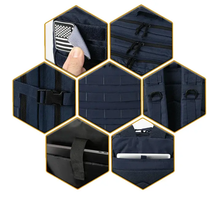 Sacs à dos tactiques d'extérieur 45L grande capacité homme 3 jours