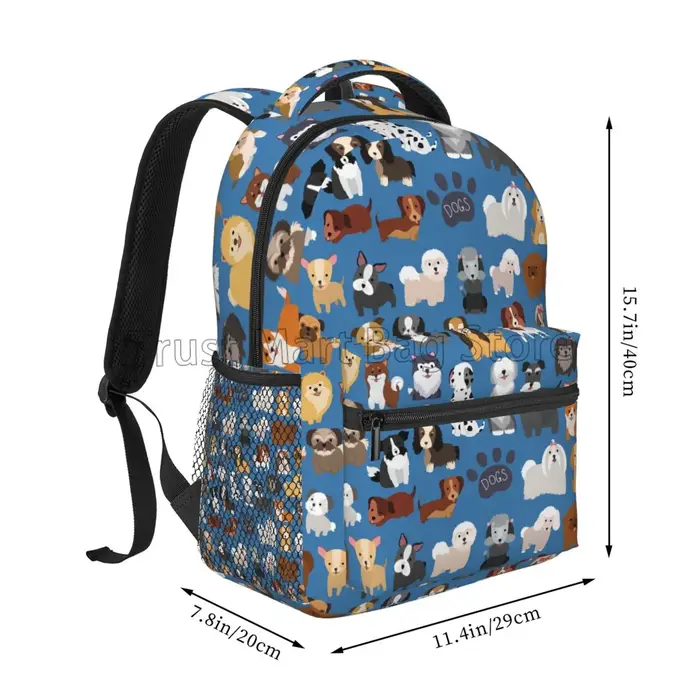 Grand Sac à Dos Mignon avec Chiot Imprimé pour Enfant