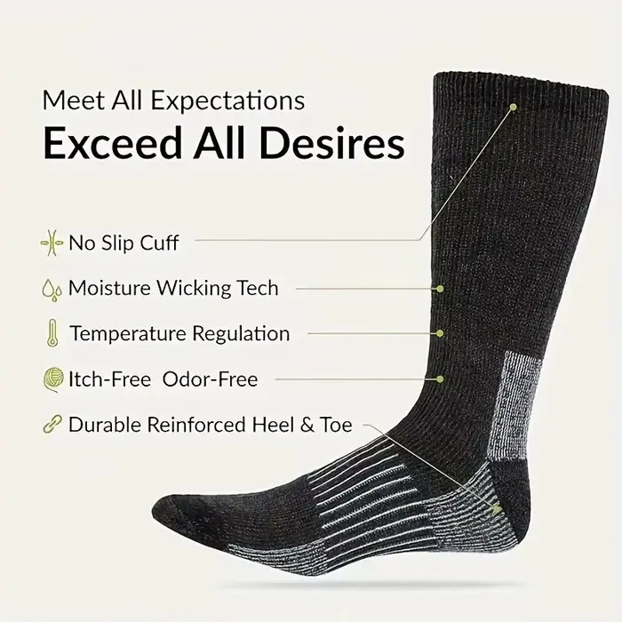 Chaussettes de randonnée en laine mérinos