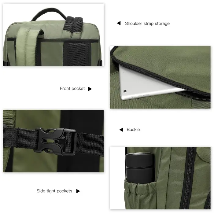 KONO Travel Backpack bagage à main | Imperméable et résistant aux avions | Protège-détons 38L |