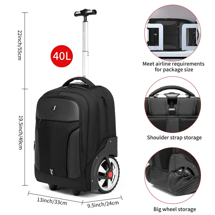 Sacs à dos de voyage à bagages roulants avec roues