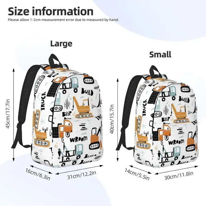 Sac à dos en toile de dessin animé léger pour hommes et femmes