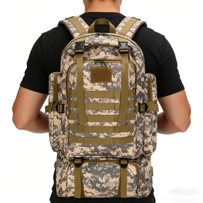 Sac à dos tactique camouflage imperméable de grande capacité 80L
