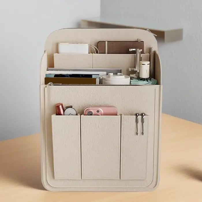 Sac intérieur multi-poches pour sac à dos, en fibre de laine durable, grande capacité, sac de rangement portable pour voyage, compatible Longchamp