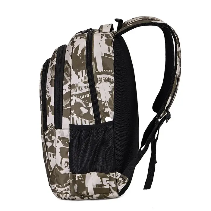 Sac à dos d'étudiant de style camouflage imprimé à la mode pour garçons