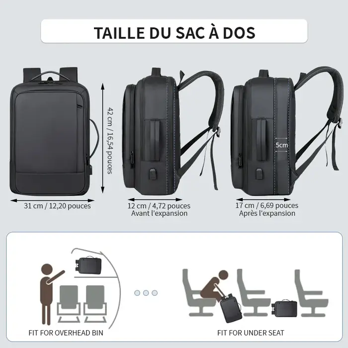 Sac à dos pour homme pour les déplacements professionnels