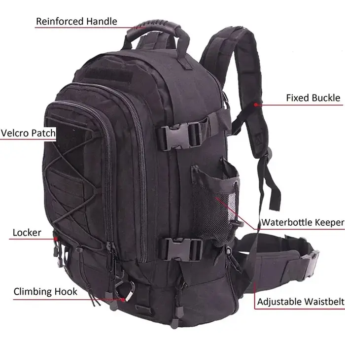 Sac à dos extérieur de grande capacité 65L – Sac à dos de randonnée étanche MOLLE pour le camping