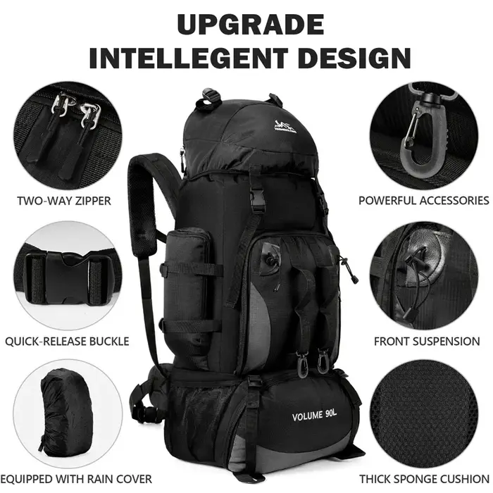 Sac à dos de randonnée 90L pour hommes et femmes