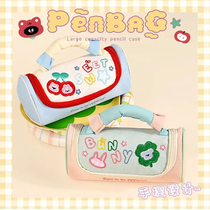 Trousse à crayons en polyester avec poignée, pochette pour règle scolaire, organiseur de cosmétiques, boîte cadeau inspirée d'Instagram, porte-stylos, étui à crayons