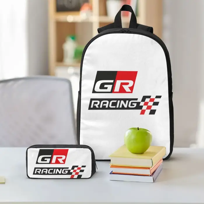GR Logo Gazoo Racing GR Sport sac à dos garçons filles BookBag sac d'école ordinateur sacs à bandoulière 3ps sac à déjeuner isolé trousse à crayons
