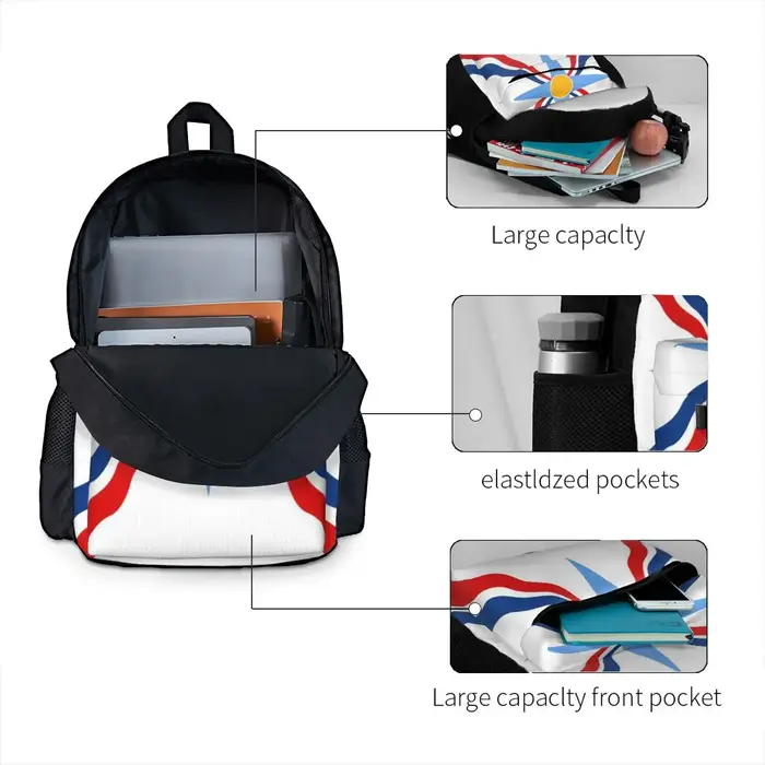 Sac à dos d'école de luxe avec drapeau assyrien Suryoyo pour étudiants