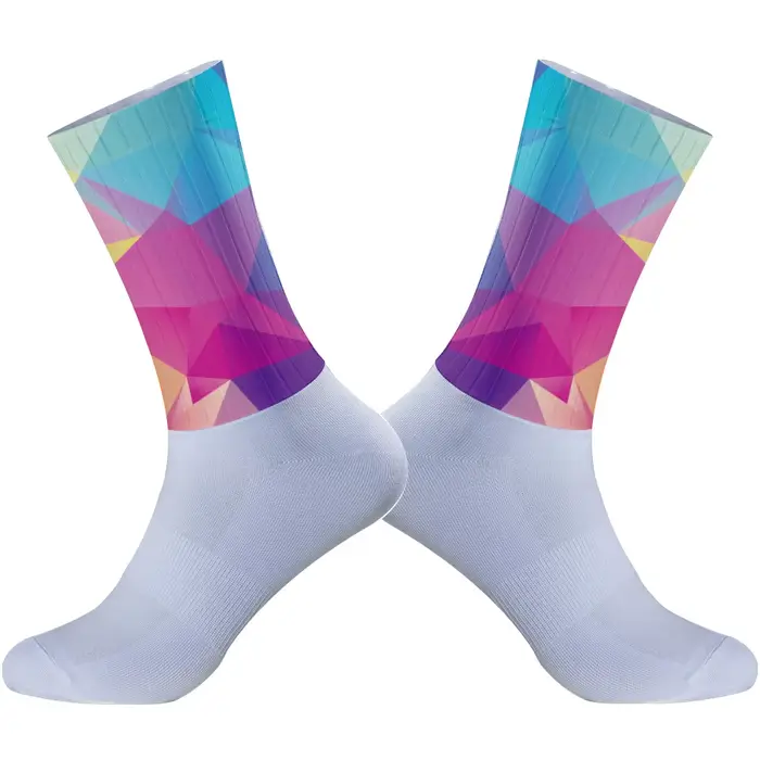 Chaussettes de sport de compression coordonnantes pour hommes et femmes, chaussettes de vélo profess