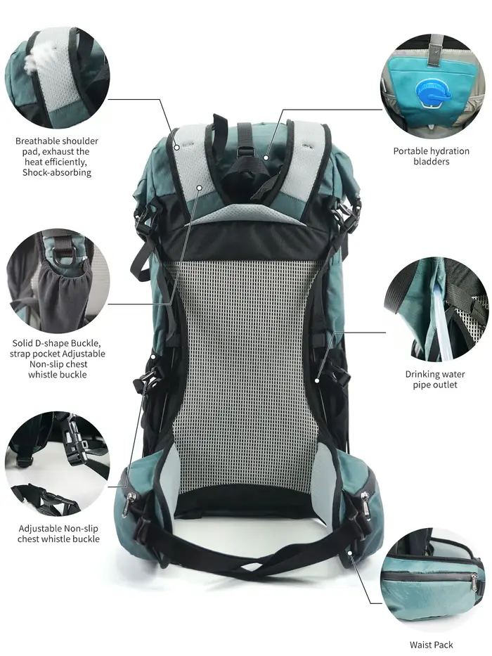 Sac à dos de Camping de randonnée en plein air 40l, grande capacité, sac d'escalade étanche, équipem