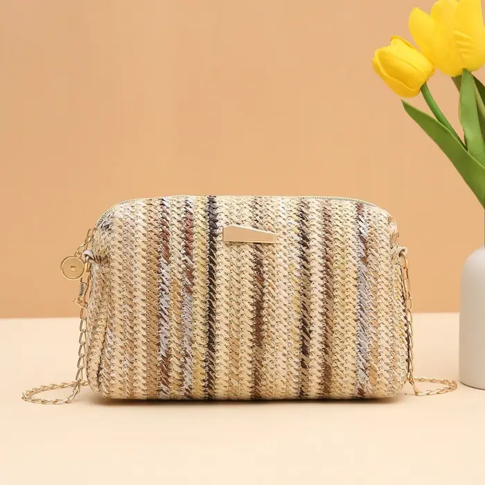Sac arc-en-ciel tissé coloré pour fille