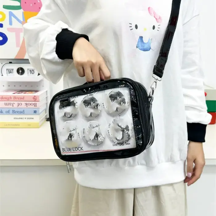 Sac à bandoulière ulzzang Ita Transparent de Style collégial, sac à bandoulière de grande capacité p