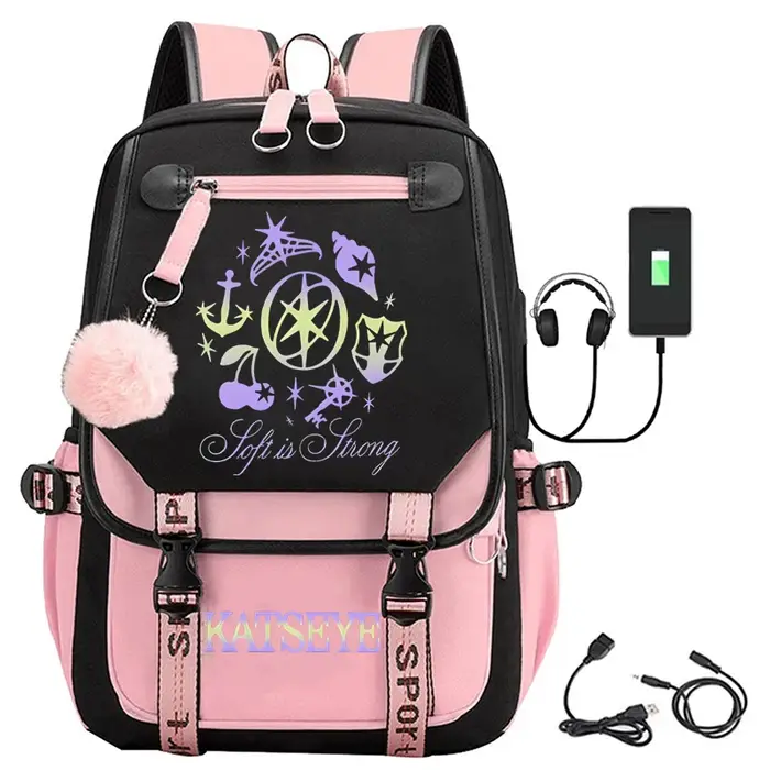 Sac à dos imprimé Katseye pour filles