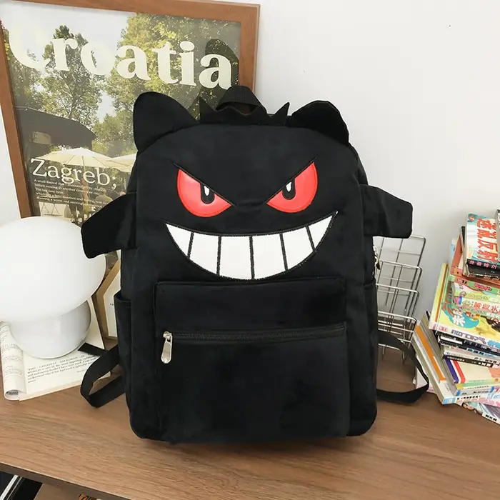 Sacs à dos en tissu doux à motif de dessin animé pour femmes, sac d'ordinateur de grande capacité, s