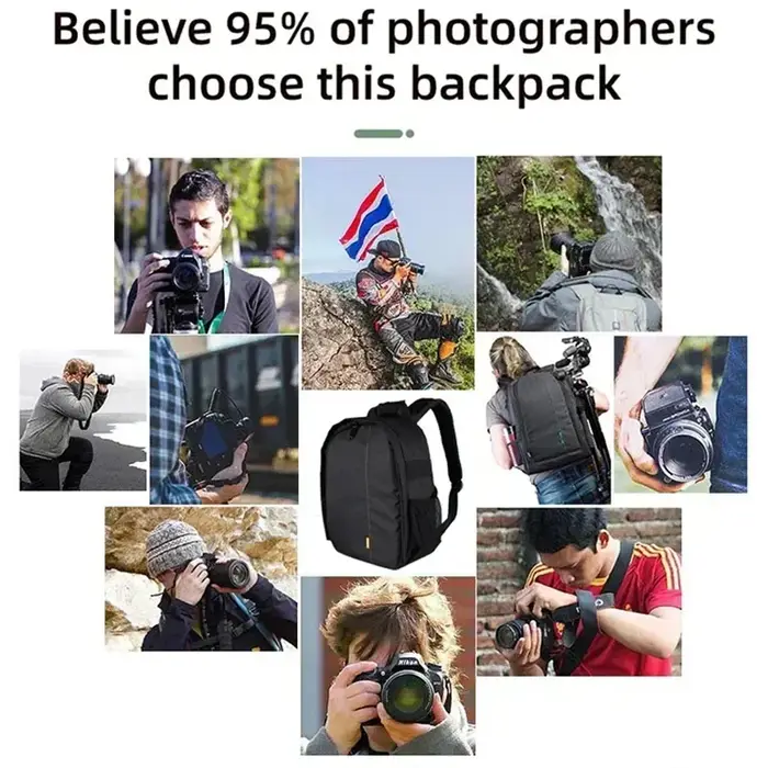 Sac à dos étanche pour appareil photo extérieur