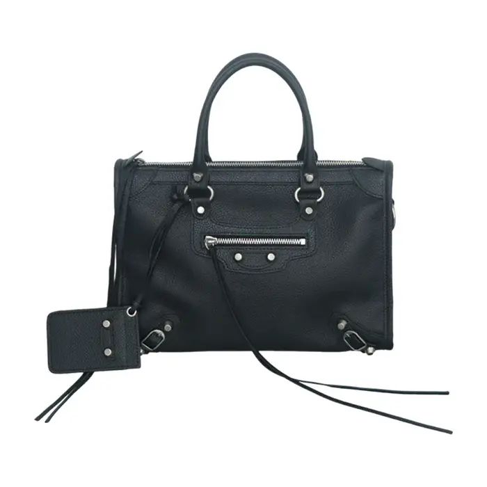 Le City 2026 Nouveau Sac de Voyage d'Affaires Vintage Motif Moto Sac à Main en Cuir de Vachette Pleine Fleur Grain Litchi avec Rivets Métalliques