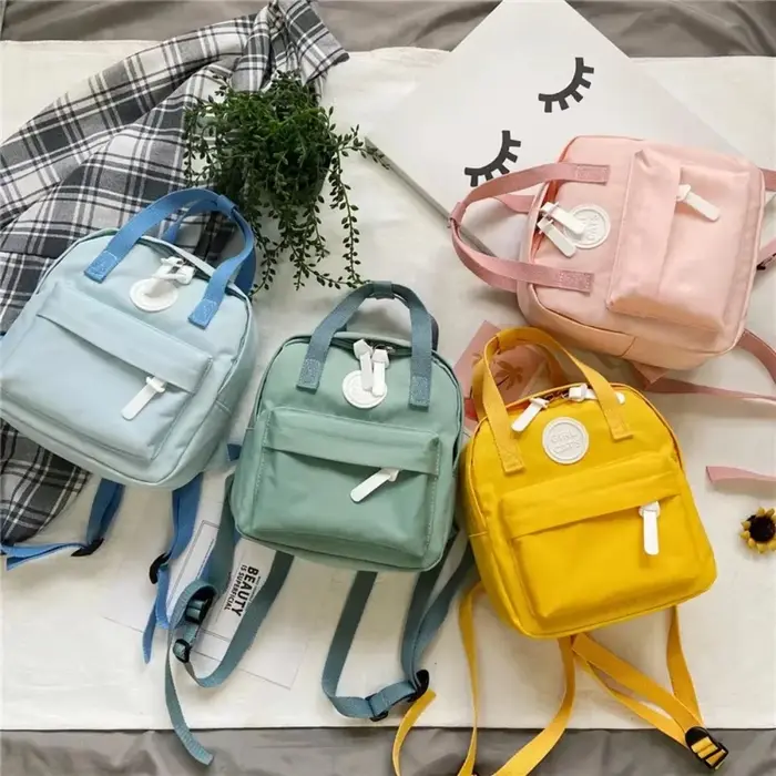 Sacs à dos pour enfants 2022 nouveau sac d'école pour filles rétro femmes Mini sac à dos mode couleur unie petits