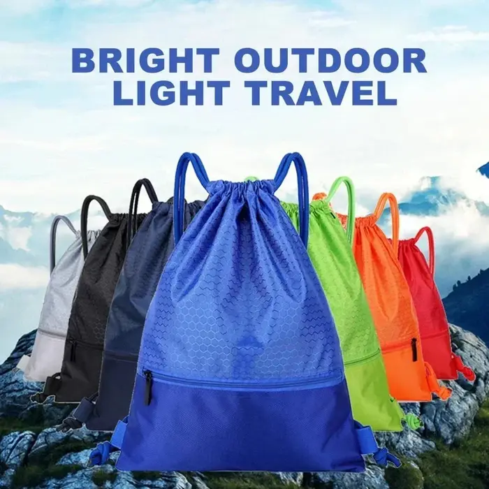 Sac à dos Simple avec poche à cordon de serrage pour Sport de plein air