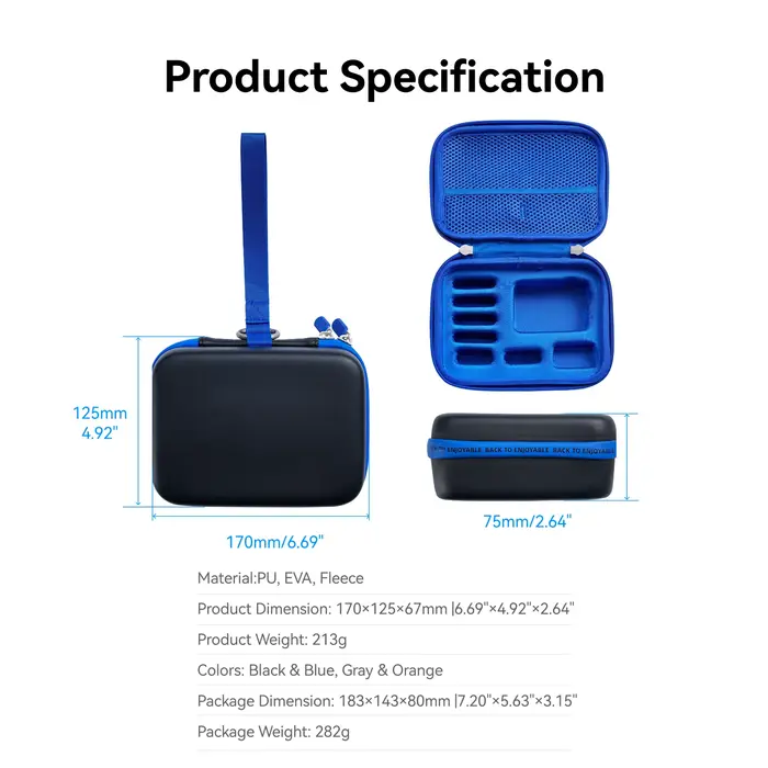TELESIN DisAdv sac de rangement pour caméra d'action pour DJI Osmo Action 6 5pro 4 boîte sac de prot