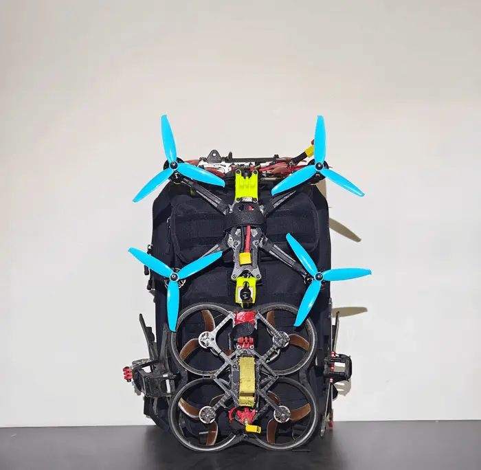 Sac à dos militaire FPV pour 4-5 drones, grande capacité 50x30x16cm, tissu imperméable et résistant aux éclaboussures pour quadricoptère FPV RC