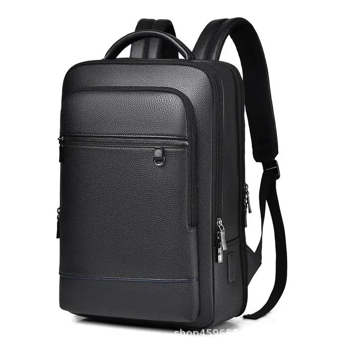 Sac à dos exécutif hommes sacoche en cuir PU USB charge porte-documents bureau voyage ordinateur por