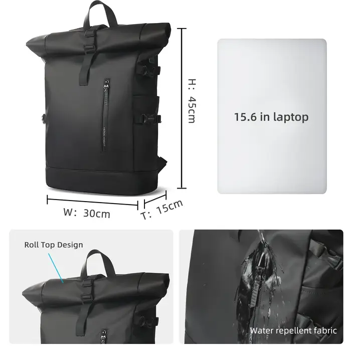 HK sac à dos de voyage extensible hommes grande capacité étanche 15.6 "sac pour ordinateur portable sac à dos de