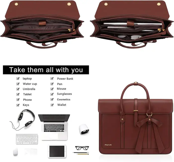 MOSISO sac fourre-tout pour femme pour MacBook 13 14 15 16 17.3 pouces ordinateur portable en cuir PU sac à bandoulière sac à dos sac à main double usage