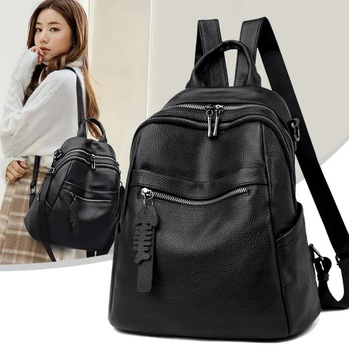 Sac à dos en cuir véritable pour femmes